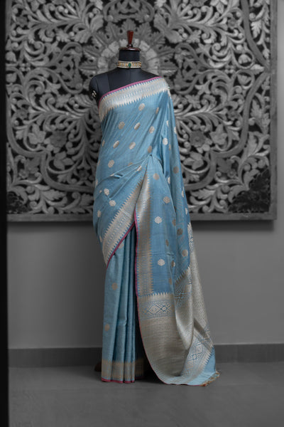Tussar Design on Mulberry Silk Assam Saree