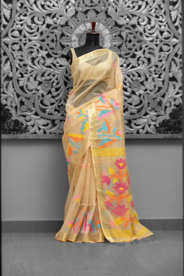 Traditional Muslin Silk Needle Jamdani Saree