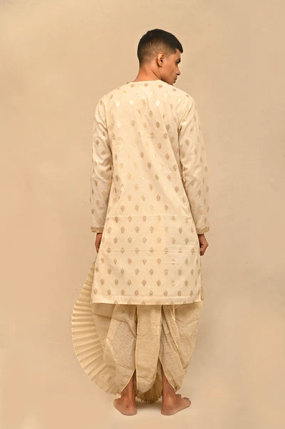 Off White Chanderi Silk Punjabi