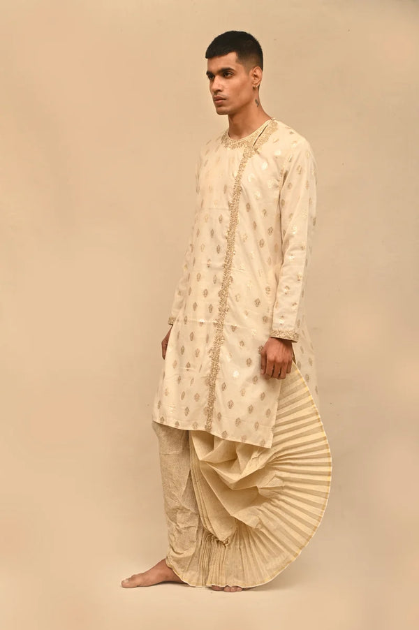 Off White Chanderi Silk Punjabi