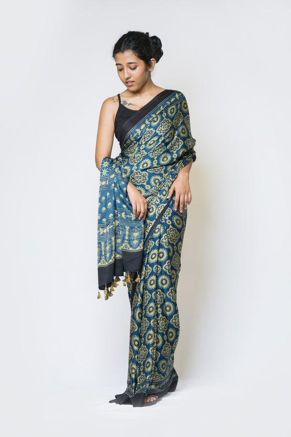 Plain Ajrakh Modal Silk