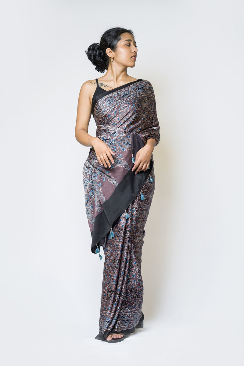 Plain Ajrakh Modal Silk