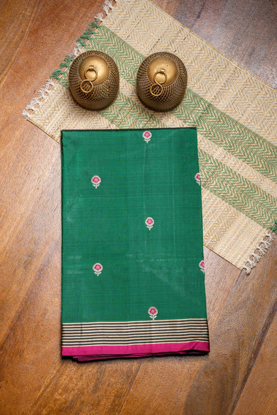 Katan Silk with Striped Border Banarasi Saree