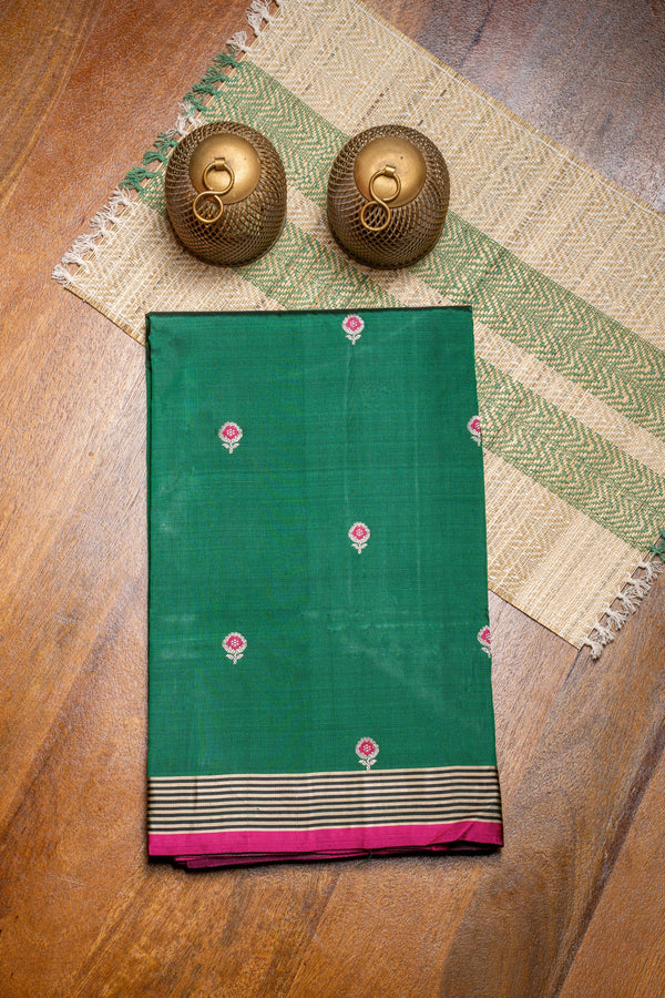 Katan Silk with Striped Border Banarasi Saree