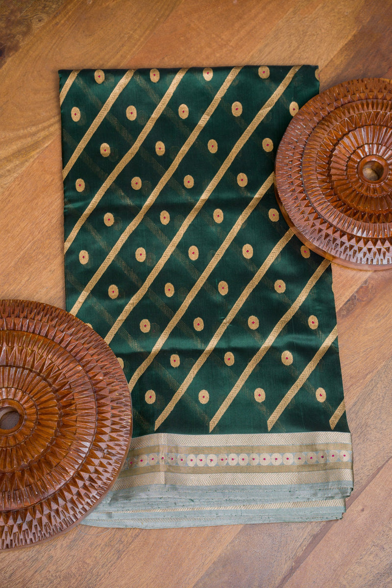 Chanderi Handwoven Handloom Pure Silk Saree.