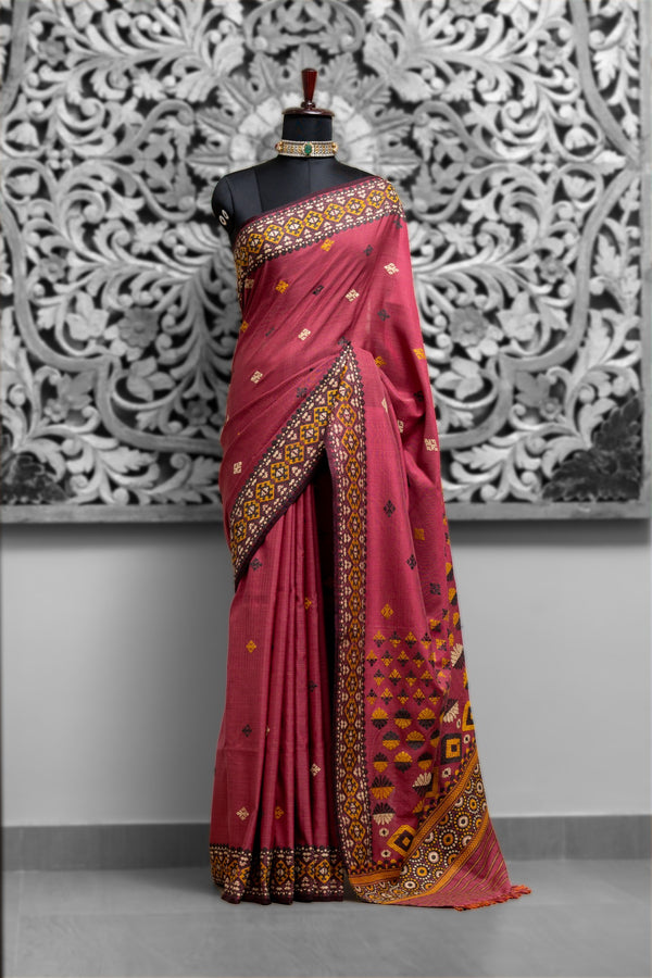 Mulberry with Pure Muga Silk Assam Saree