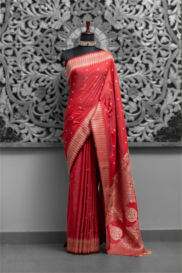 Mulberry with Tussar & Eri Silk Assam Saree