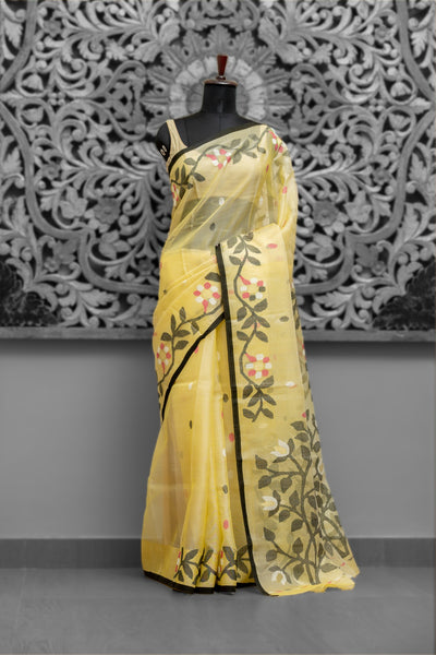 Traditional Muslin Silk Needle Jamdani Saree