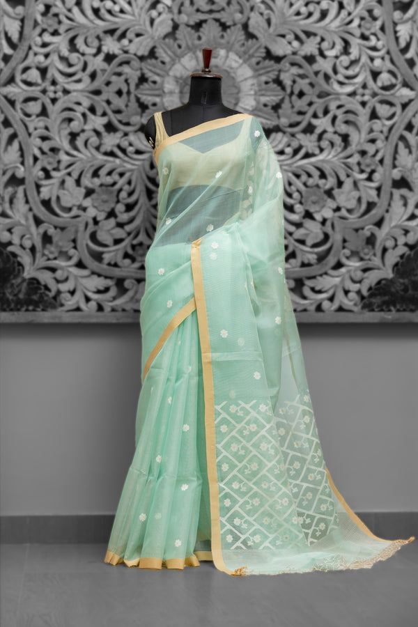 Traditional Muslin Silk Needle Jamdani Saree