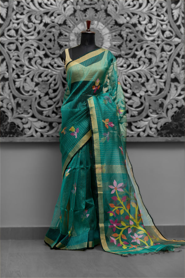 Traditional Muslin Silk Needle Jamdani Saree