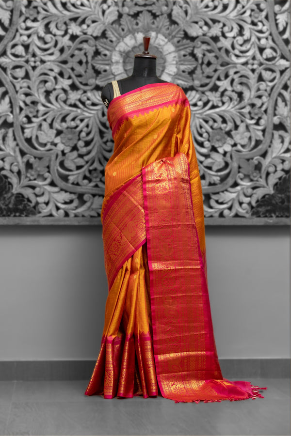 Big Border Self Gadwal Saree