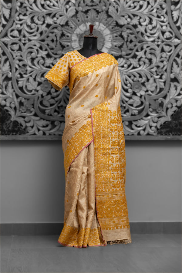 Muga Tussar Assam saree