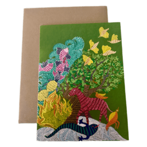 Hand Printed Greeting Card with Kraft Envelope