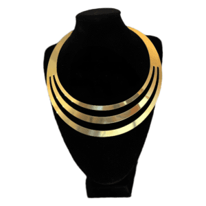 Triple Line Choker | Polished Gold Finish Modern Statement Neckpiece