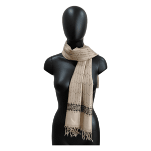Beige scarf with geometric patterns