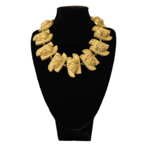 Roman Face Choker | Antique Gold Statement Neckpiece